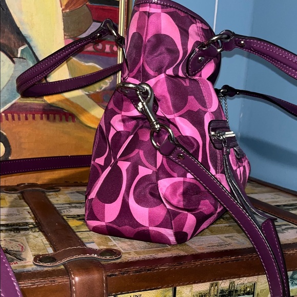 Coach Fuchsia and Plum Shoulder Bag - Picture 8 of 12